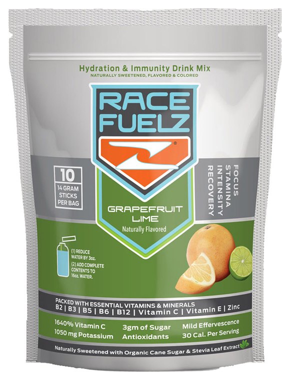 RaceFuelZ Grapefruit Lime 10-pack resealable bag